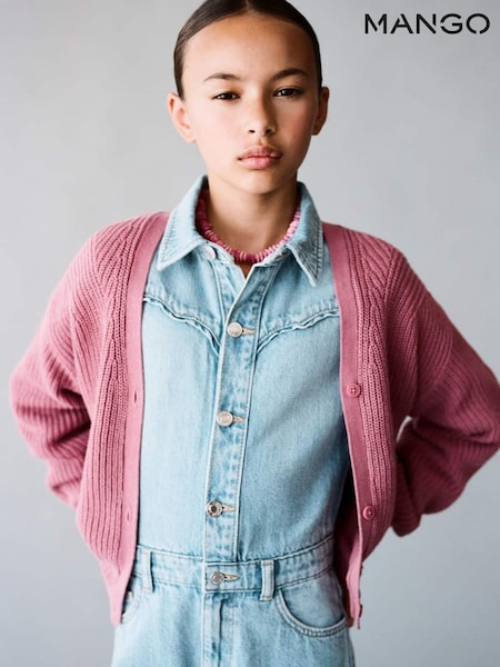 Mango Purple Knitted Button Cardigan (W97815) | £26