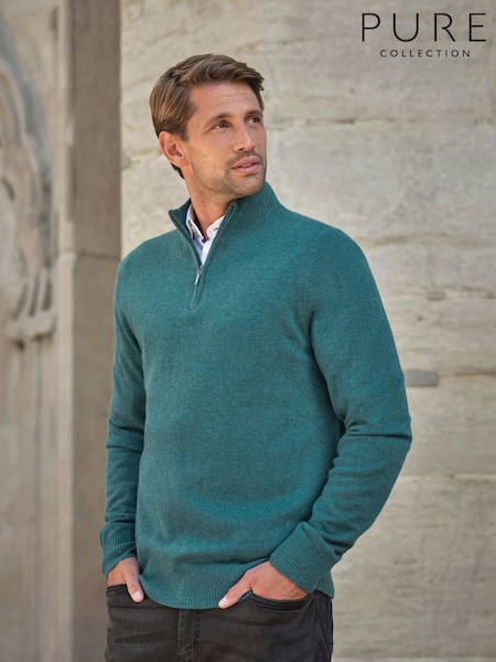 Pure Collection Cashmere Quarter Zip Sweater (W97889) | £175