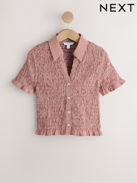 Red Gingham Short Sleeved Shirt (W97912) | £28