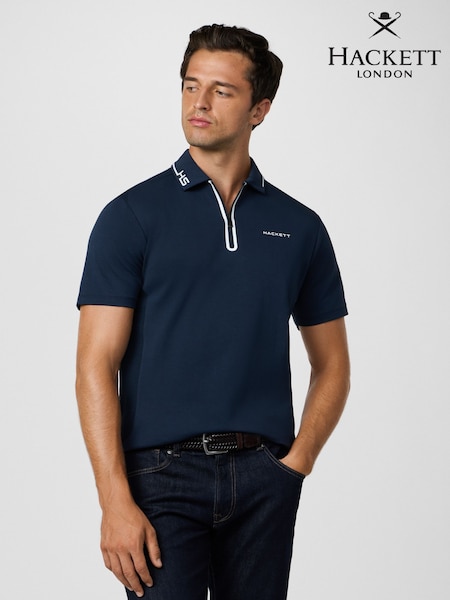 Hackett HS Golf Tech Zip Polo Shirt (W97999) | £130
