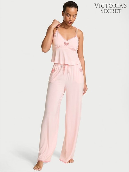 Victoria's Secret Pink Bow Modal Cami & Wide Leg Trousers Set (W98057) | £69