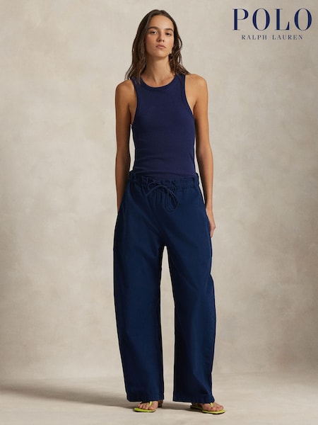 Polo Ralph Lauren Blue Woven Tapered Trousers (W98126) | £235