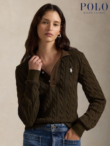 Polo Ralph Lauren Brown CBL Polo Long Sleeve Polo Shirt (W98141) | £200