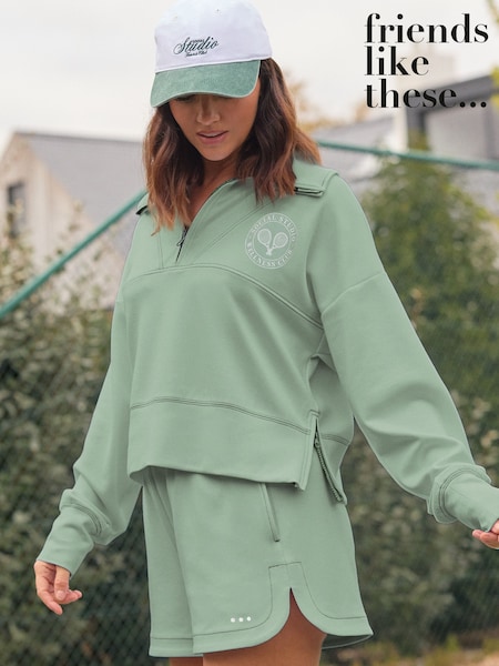 Friends Like These Green Studio Half Zip Sweatshirt (W98146) | £39