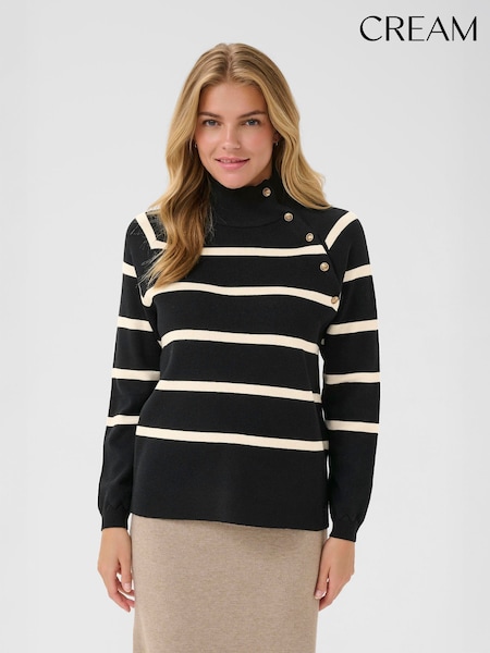 Cream Dela Button Embellishment Black Jumper (W98248) | £70