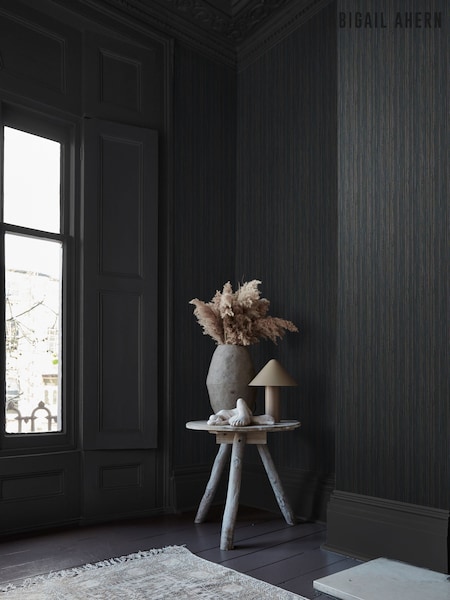 Abigail Ahern Twilight Fibre Stripe 10M Wallpaper (W98250) | £90