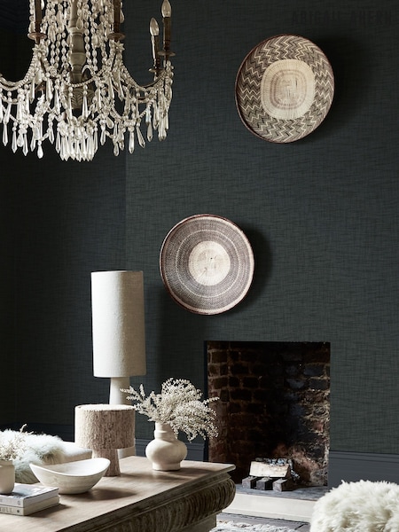 Abigail Ahern Midnight Weathered Linen A4 Wallpaper Sample (W98263) | £1.50