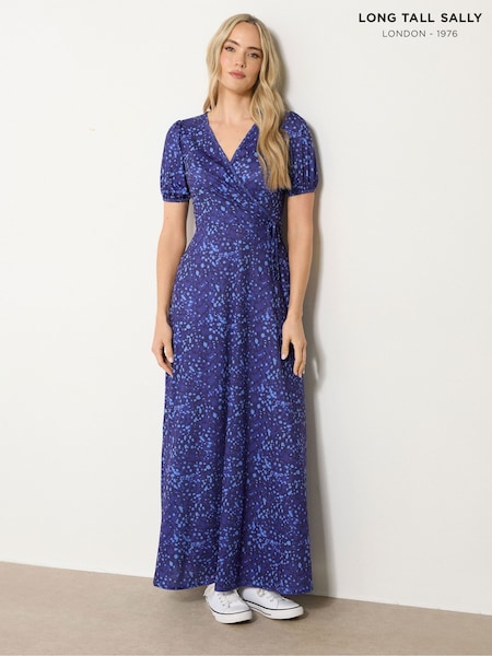Long Tall Sally Blue Wrap Maxi Dress (W98413) | £39