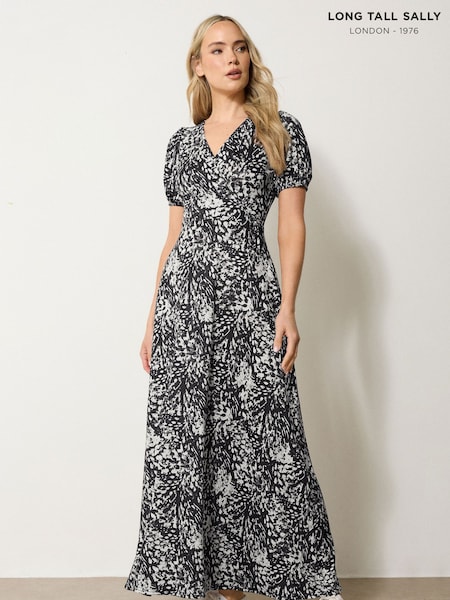 Long Tall Sally Black Wrap Maxi Dress (W98459) | £39