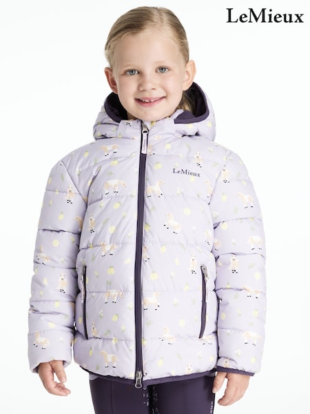 LeMieux Purple Mini Printed Lilo Puffer Jacket (W98501) | £50