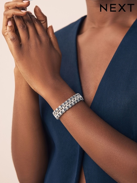 Silver Tone Sparkle Detail Bracelet (W98601) | £20