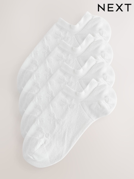 White Bow Texture Trainer Socks 4 Pack (W98675) | £9