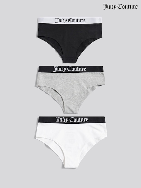 Juicy Couture Black Juicy Hipster Briefs 3 Pack Hanging (W98747) | £20