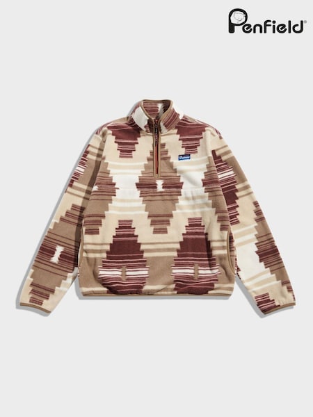 Penfield Brown Mens Forefounders Graylock 1/4 Zip Fleece (W98796) | £95