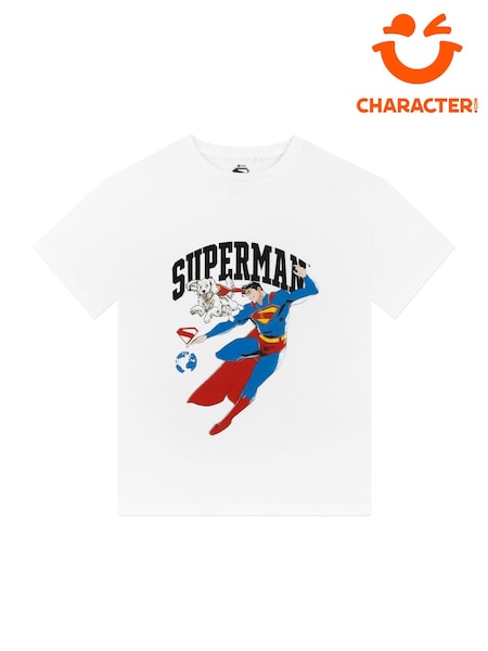 Character White DC Comics Superman And Krypto T-Shirt (W98914) | £13