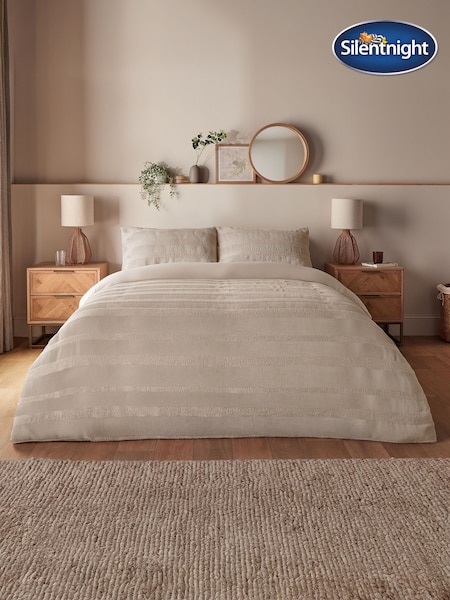 Silentnight Natural Textured Waffle Duvet Set (W98939) | £34 - £44