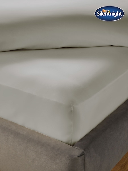 Silentnight Light Grey Pure Cotton 40cm Extra Deep Fitted Sheet (W98945) | £22 - £27