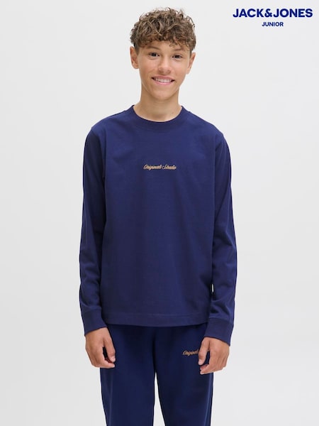 JACK & JONES Junior Blue Long Sleeve T-Shirt (W99099) | £15