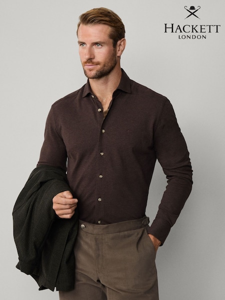 Hackett Tailored Fit Melange Jersey Pique Shirt (W99241) | £110