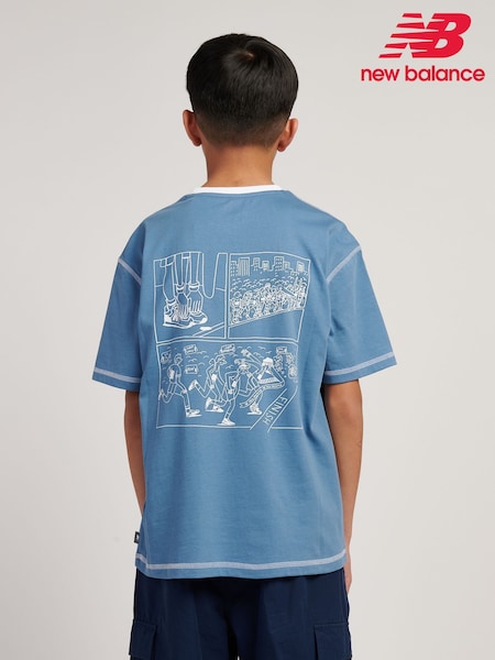 New Balance Blue Athletics Runners Normal Graphic Print T-Shirt (W99264) | £23 - £28