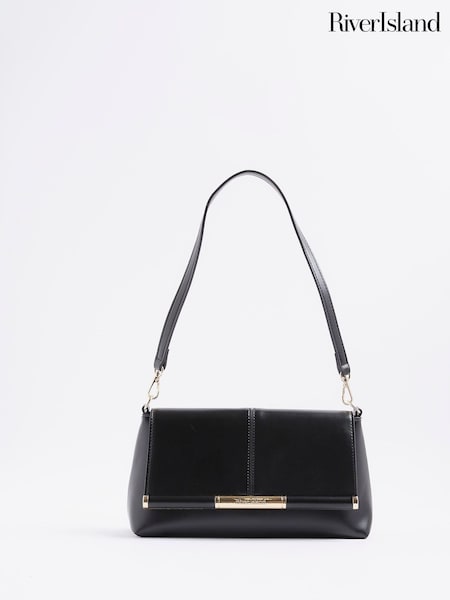 River Island Black Bar Front Clutch Bag (W99268) | £26