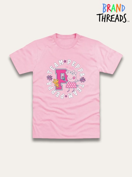 Brand Threads Pink Peppa Pig Print T-Shirt (W99355) | £18