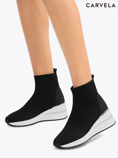 Carvela Black High Rise Sock Trainers (W99481) | £109