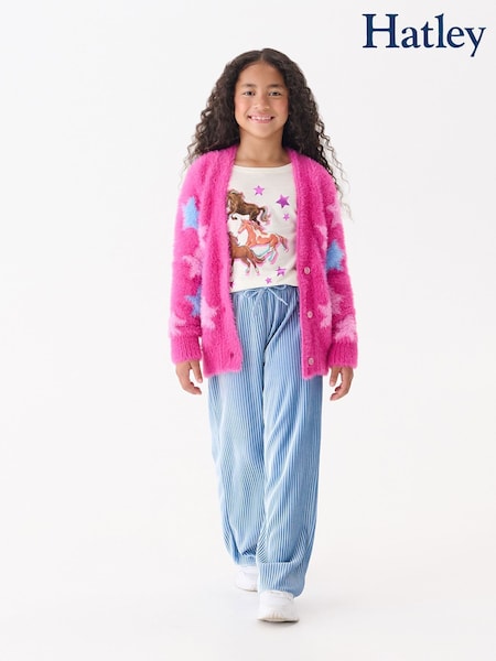 Hatley Pink Sparkling Star Fuzzy Cardigan (W99535) | £49