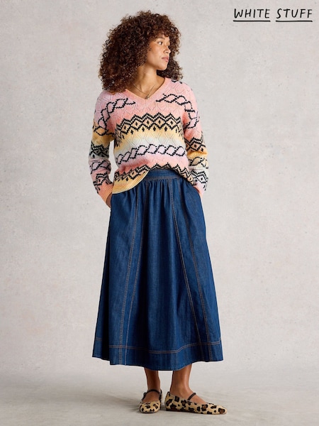 White Stuff Pink Spacedye Pointelle Jumper (W99612) | £69