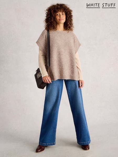 White Stuff Natural Diamond Stitch Poncho (W99645) | £75