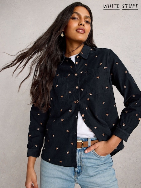 White Stuff Blue Sophie Cord Shirt (W99658) | £59