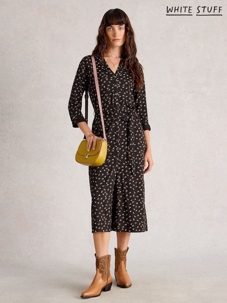 White Stuff Black Annie Jersey Shirt Dress (W99680) | £65