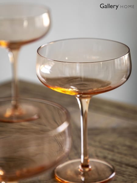 Gallery Home Amber Set of 4 Amber Coupe Glasses (W99940) | £36