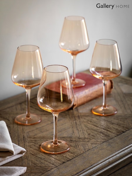 Gallery Home Amber Set of 4 Amber Wine Glasses (W99945) | £35