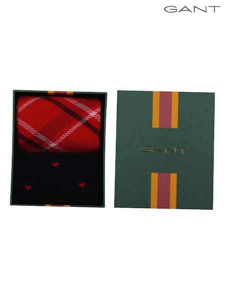 GANT Red Check and Heart Socks 2 Pack (Y00006) | £25