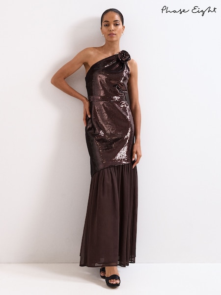 Phase Eight Brown Lola Sequin Dress (Y00010) | £299