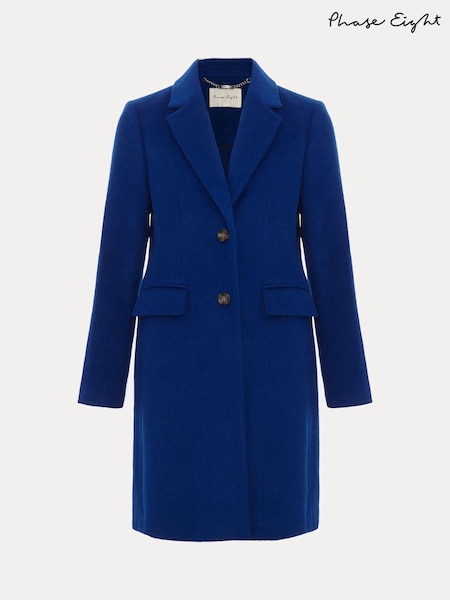 Phase Eight Blue Lydia Wool Coat (Y00013) | £199