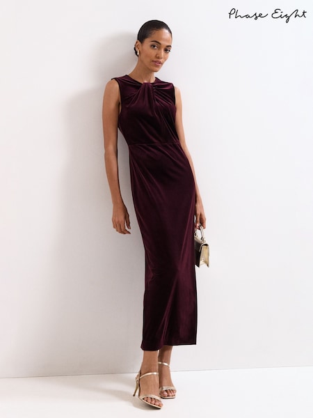 Phase Eight Red Ava Velvet Maxi Dress (Y00037) | £189