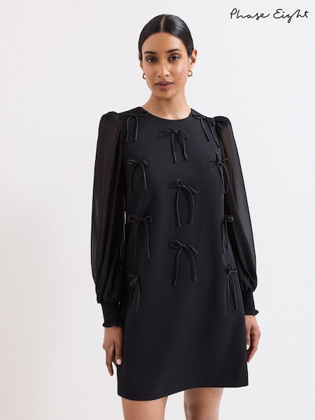 Phase Eight Black Jamie Bow Dress (Y00041) | £149