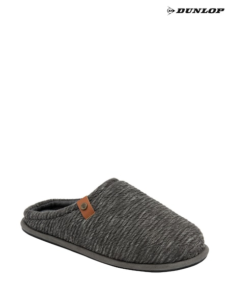 Dunlop Grey Drop In Mule Slippers (Y00083) | £18