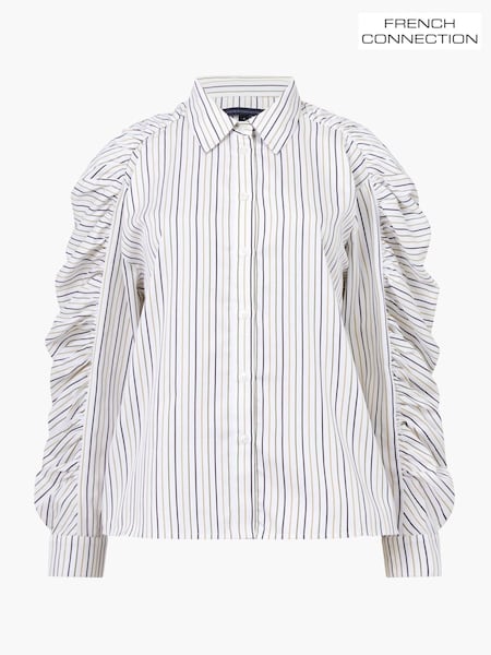 French Connection White Cambria Stripe Cotton Shirt (Y00099) | £75