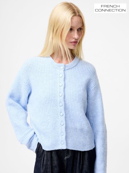 French Connection Blue Kezia Knit Long Sleeve Cardigan (Y00107) | £65