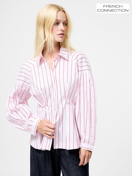 Pink Cambria Dobby Pleat Shirt (Y00118) | £55