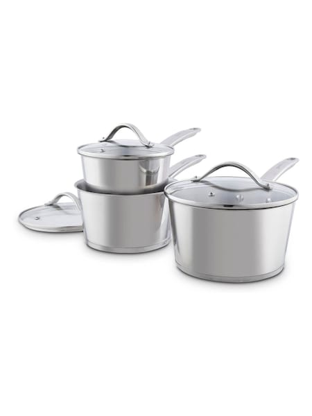 Good Food 3 Piece Stainless Steel Saucepan Set (Y00267) | £100