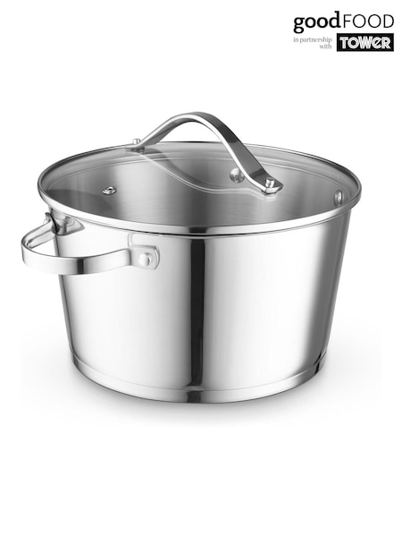 Good Food Stainless Steel Casserole Pan with Tempered Glass Lid (Y00282) | £45
