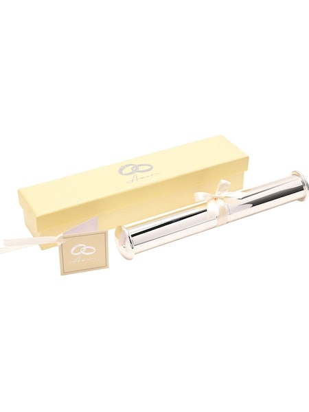 Widdop Silver Tone Amore Tube Shape Certificate Holder (Y00440) | £25