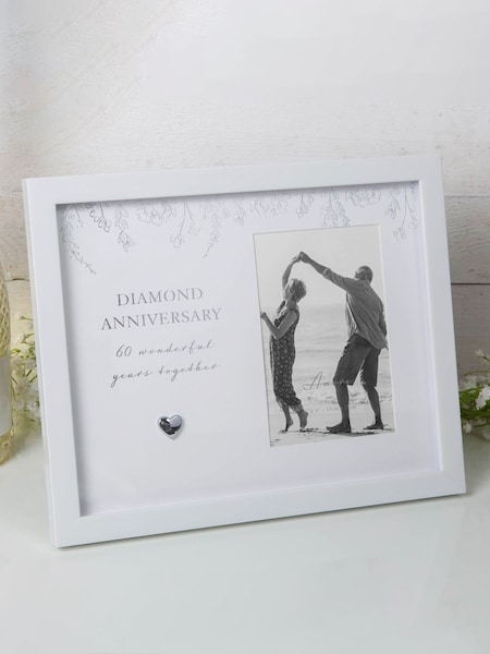 Widdop White Amore Diamond Anniversary Frame 4" x 6 (Y00449) | £20