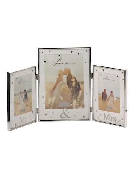 Widdop Silver Amore Triple Photo Frame 'Mr & Mrs (Y00456) | £33