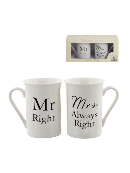 Widdop Ivory Mr. Right & Mrs. Always Right Amore 2 Piece Mugs Set (Y00466) | £13