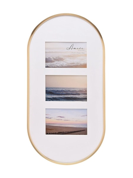 Widdop Gold Oval Collage Frame Holds 3 Photos - 6" x 4 (Y00479) | £24